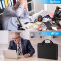 Black Organ File Folder Hand Drawer Multi Compartment Organizer bag Fireproof Waterproof File Organizer for Home School Office. 