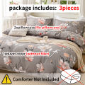 3pcs/set Leaf Floral Pattern Duvet Cover Set(1 Duvet Cover & 2 Pillowcase）Soft And Skin-Friendly Duvet Cover Bedding Set For. 