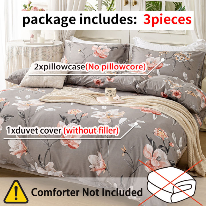 3pcs/set%20Leaf%20Floral%20Pattern%20Duvet%20Cover%20Set(1%20Duvet%20Cover%20&%202%20Pillowcase%EF%BC%89Soft%20And%20Skin-Friendly%20Duvet%20Cover%20Bedding%20Set%20For%20-%20Image%203