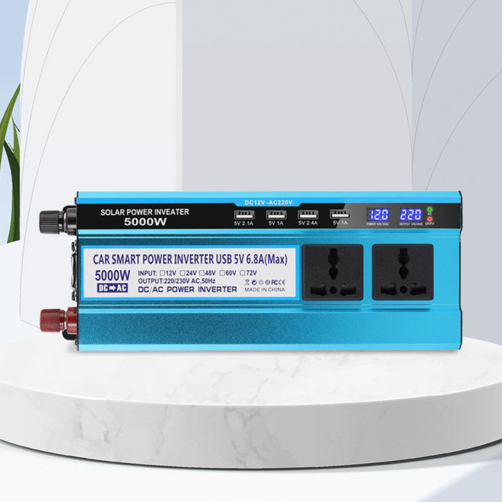 3000/4000/5000W Inverter DC 12V 24V 48V To AC 220V Power Inverter 4USB LCD Display for Tablet Laptop Printer TV Car Battery