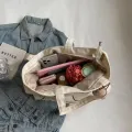Cartoon Bear Canvas Shoulder Bag Handbag Large Capacity Tote School Bag Tutoring Bag Casual Commuting Bag Underarm Bag. 