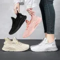 Womens Sneakers 2023 Fall Fashion Slip On Walking Shoes Lady Casual Knit Breathable Flats Tennis Shoes. 