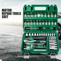 46pcs Set 1/4 Inch Drive Socket Ratchet Wrench Set, With Bit Socket Set Metric And Extension Bar For Auto Repairing.