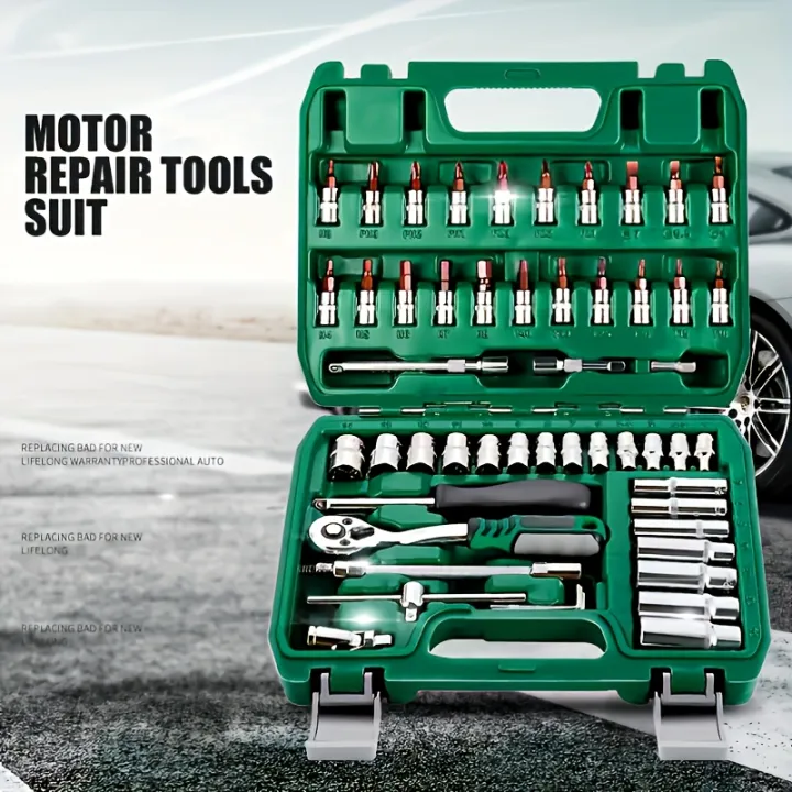 46pcs%20Set%201/4%20Inch%20Drive%20Socket%20Ratchet%20Wrench%20Set,%20With%20Bit%20Socket%20Set%20Metric%20And%20Extension%20Bar%20For%20Auto%20Repairing%20-%20Image%204