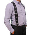 Suspenders Man For Pants 2" Wide Adjustable and Elastic Braces X Shape With Strong Clips - Heavy Duty Elastic Braces For Men. 