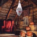 Motion Sensor Halloween Decoration Spooky Halloween Haunted House Decor Voice-activated Skeleton Skull With Led Eyes Fake Spider. 