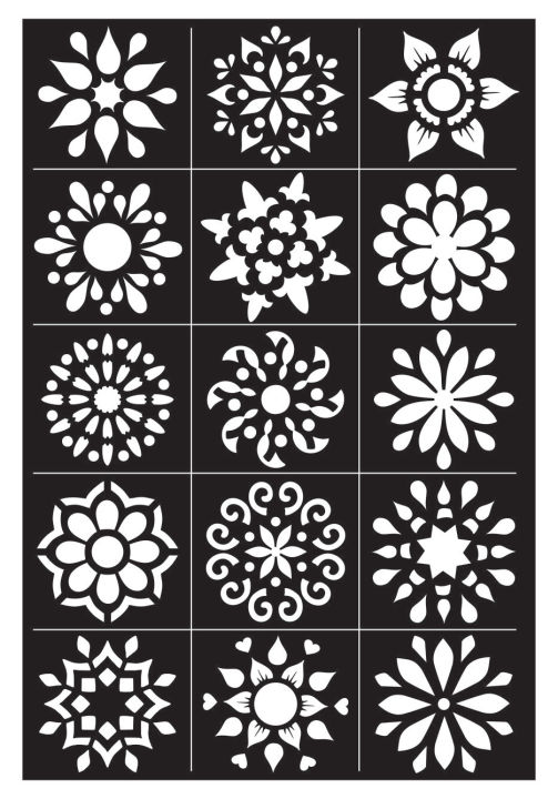 Kids 15 Tikki Designs Arabic Bridal Mehndi Design Henna Mehandi Stencils Stickers Deals in Bulk Order - Design 3