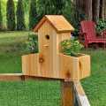 Wooden Birdhouse with Dual Planter Box – Handmade Garden Decor. 