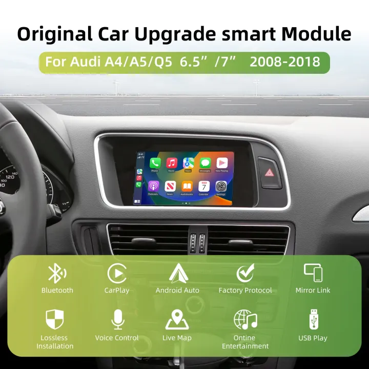 Wireless%20CarPlay%20Android%20Auto%20Retrofit%20Decoder%20Kit%20for%20Audi%20A4%20A5%20Q5%202008-2018%20with%20MMI%203G%206.5/7%20Inch%20Screen%20OEM%20Upgrade%20-%20Image%202