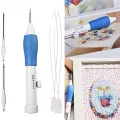 Embroidery Punch Needle Kit Stitching Tool Set Magic Embroidery Needle Pen Weaving Tool Knitting Sewing Tools for DIY Sewing. 