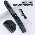 Marble Pattern Plastic Foldable Beard Mustache Comb Fine Tooth Folding Hair Comb Travel Portable Mini Beard Comb With Key Chain.