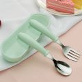3pcs Children Spoon Forks Box Kids Stainless Steel Kids Cutlery Portable Baby Feeding Utensils Baby Spoons Baby Tableware Set. 