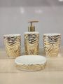 4 Pcs Ceramic Bathroom Accessories Set with Soap Holder, Toothbrush Holder, Soap Dish - Black Color. 