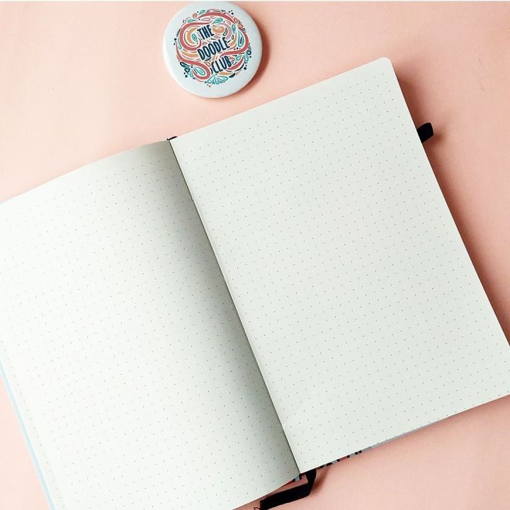 Space%20Doodle%20Minimalistic%20Black%20BuJo%20Notebook%20Dot%20grid%20Diary%20Dotted%20pages%20A5%20Journal%20-%20Image%202