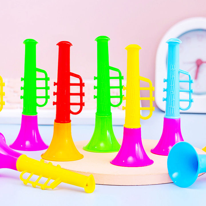12PC Colorful Mini Blowing Trumpet Musical Instruments Kids Birthday Baby Shower Party  Toys Christmas Carnival Party Prizes