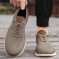 Men Casual Shoes Classic Breathable Brogue Flats Cushioning Color Blocking Design Dress Shoes Versatile Sneakers lightweight.