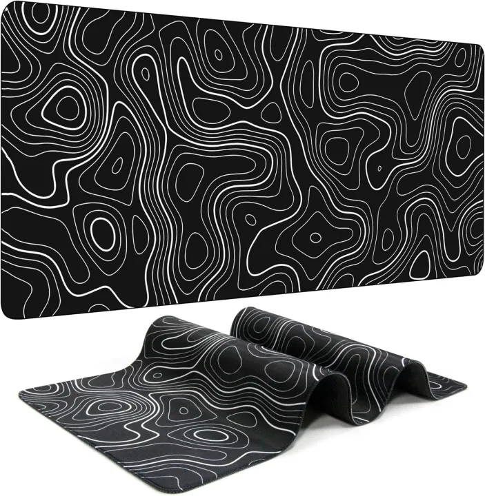 Black%20and%20White%20Mouse%20Pad%20Topographic%20Contour%20Large%20Mousepad%20Xxl%20Gaming%20Accessories%20Overlock%20Mouse%20Mat%20Computer%20%20Desk%20Mat%20-%20Image%204