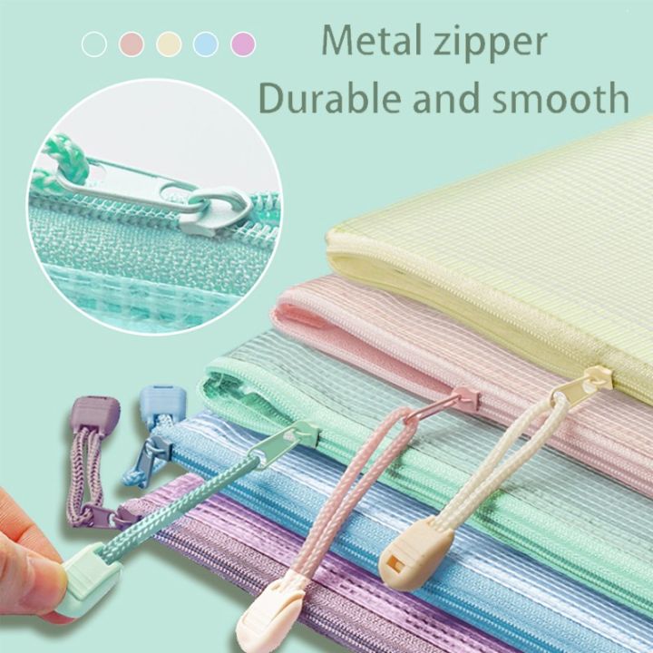 5pcs%20Mesh%20Zipper%20Pouch%20Document%20Bag%20Waterproof%20Zip%20File%20Folders%20A4%20School%20Office%20Supplies%20Pencil%20Case%20Storage%20Bags%20-%20Image%205