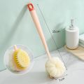 Double Sided Scrubbing Tool Bath Brush Long Handle Soft Fur Bath Brush Detachable Scrubbing Towel Strong Back Rubbing. 