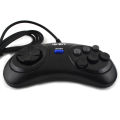 1-2 Pcs Black Gamepad Controller For Sega Mega Drive 9 Pin 6 Buttons Gamepads for Sega Genesis 16 bit video game console. 