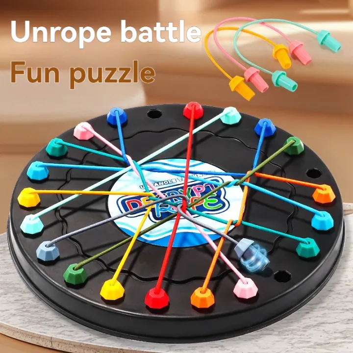 New Kid Rope Knots Puzzle Board Game Color Line Twisted Connected Ropes ...