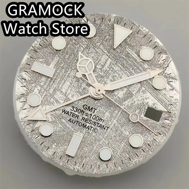 GRAMOCK%2029mm%20Meteorite%20Pattern%20Dials%20GMT%20Watch%20Hands%20Fit%20NH34%20Movement%20Green%20Luminous%20Suitable%20for%20Mechanical%20Watch%20Installation%20-%20Image%203