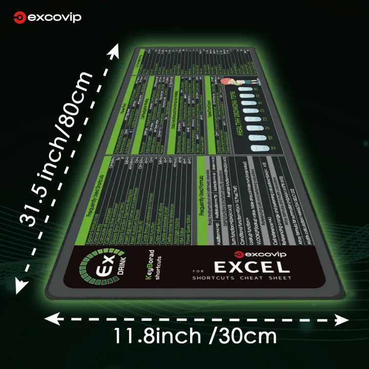 EXCO%20Excel%20Mouse%20Pad%20Large%20Shortcuts%20Keyboard%20Mousepad%20Office%20Cheat%20Sheet%20Desk%20Mat%20with%20Stitched%20Edge%20Non-Slip%20Rubber%20Base%20-%20Image%206