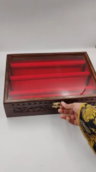 Wooden Bangle Box & Bangle Organizer with 3 Drawers - Handmade Sheesham ...