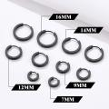 5 Pairs Classic 3mm Wide Stainless Steel Black Color Huggie Hoop Earrings Set for Men Women Hypoallergenic Minimalist Jewelry. 