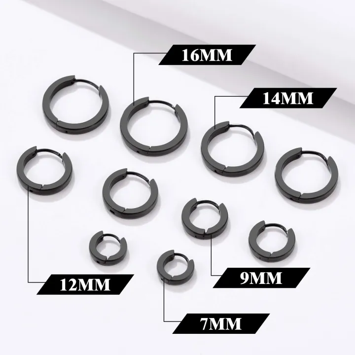 5%20Pairs%20Classic%203mm%20Wide%20Stainless%20Steel%20Black%20Color%20Huggie%20Hoop%20Earrings%20Set%20for%20Men%20Women%20Hypoallergenic%20Minimalist%20Jewelry%20-%20Image%205