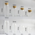 2 x Transparent 50ml 80ml 100ml 150ml Big glass bottle with wood cork  5oz empty corked glass jar Display Containers. 