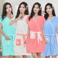 Women's bathrobe, coral fleece soft absorbent bathrobe, strap wearable bathrobe, breathable adult bath towel. 