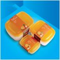 Pack of 3 ,1000ml Boxes Plastic Food Storage Containers, Premium Quality Food Container Box. 