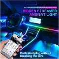 22 in 1 RGB Dreamcolor Acrylic Interior Car LED Strip Light with Wireless APP Fiber Optic Ambient Lighting Kits Neon Dual Zone (Color : Full Color Streamer, Size : 18 in 1). 