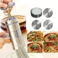 Stainless steel Noodle and pasta maker machine with plastic handle. 