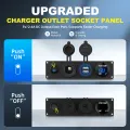 DaierTek 4 in 1 ON/OFF Charger Socket Panel Dual USB Socket Power Outlet & LED Voltmeter &Cigarette Lighter Socket& LED Switch. 
