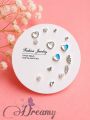 Simple Cute Stone Design 7 Pairs Earrings Set for Girls Women's Fashion Jewellery.