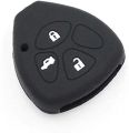 Silicone Remote Key Cover for Toyota Fortuner, Innova, Camry (Black) 3 Buttons. 