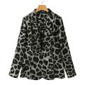 ZANZEA Leopard Print Lightweight Blazer for Women Autumn Notched Lapel Long Sleeve with Shoulder Pad Woman Commute Outerwear. 