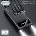 YS-908 Powerbank 20000mah Fast Charging Murah Mini LCD with Kabel Data lightning Type C Micro USB & Iphone Cable. 