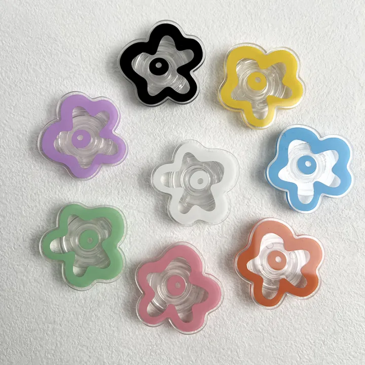 4mm%20Acrylic%20Solid%20Color%20Transparent%20Flower%20Mobile%20Phone%20Holder%20Creative%20Lazy%20Desktop%20Support%20Back%20Sticker%20Mobile%20Phone%20Ring%20-%20Image%205