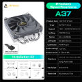 Antec A37 37mm ITX Low Profile CPU Cooler 92mm PWM fan 130W-TDP For Intel/AMD 12.8W/m.K Paste,I5-12400F/Ryzen-7500F Compatible. 