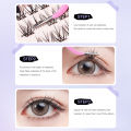 10 Row Fluffy Glue-Free False Eyelashes DIY Self-Adhesive Segmented Upper Lashes Thick Natural Easy Application Enlarge Eyes. 