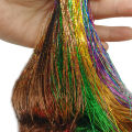 Hair Tinsel Kit With Tools 200 Strands Glitter Tinsel Hair Extensions Heat Resistant Highlights Sparkling Fairy Hair For Women. 