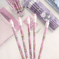 Sanrio Kuromi HB Pencils 12 Pencils & 1 Pencil Roller Stationery Box Set, Student Writing Drawing HB Pencils Sketch Pens. 