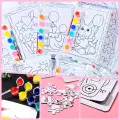 Water color set kids jigsaw water coloring book Water coloring book Water coloring pictures mixed child developmental art coloring. 
