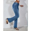 Women Fashion Slim Fit Jeans Hot Sale Girls High Waist Casual Denim Trousers Lady Classic Stretch Thin Bell Bottom Pants. 