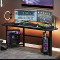 66.5" Gaming Desk, Ergonomic Wing Shaped Gaming Computer Desk with Hoster Holder Headphone Hook for Home Office, Black |. 