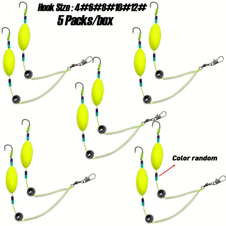TAKBAS 5Packs Reverse Off-Bottom Double Hook Rig Set: Ideal for European Carp Fishing, Bypass Weeds, Stones & Silt
