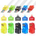 50pcs RJ45 PVC Network Cable Connector CAT5E Category 5e Unshielded Color Crystal Head for Solid/Stranded UTP Network Cable.